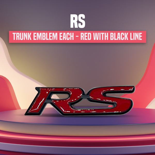 RS Trunk Emblem Each - Red With Black Line