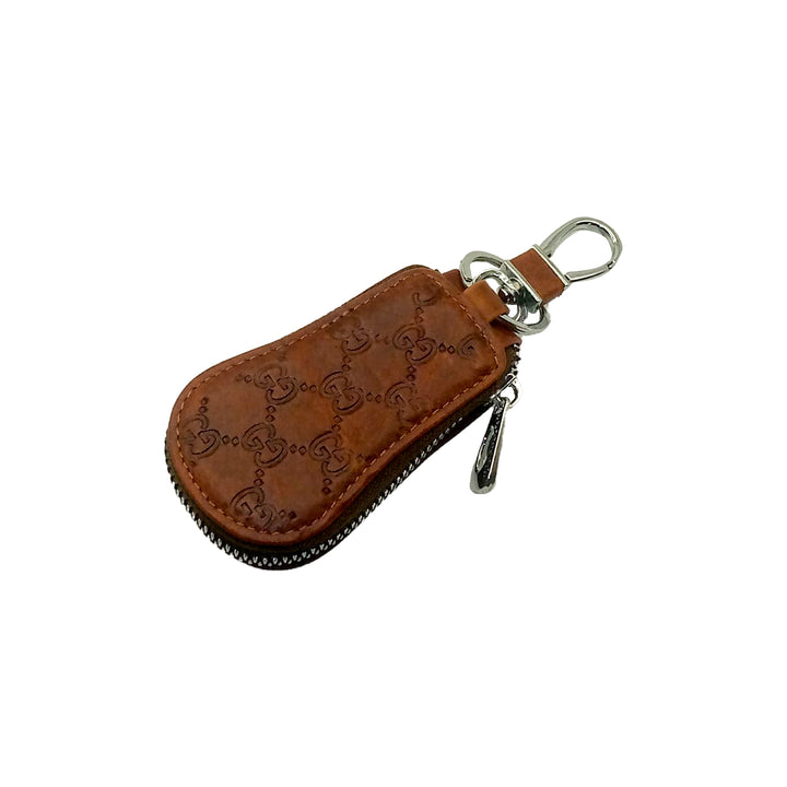 Gucci Universal Zipper Leather Key Cover Pouch Brown