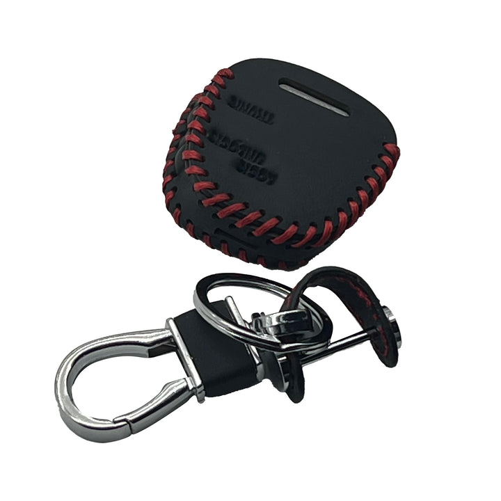 Toyota Prado Leather Key Cover 3 Buttons with Key Chain Ring Black - Model 2002-2009