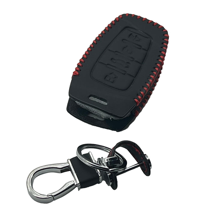 Haval H6 Leather Key Cover 4 Buttons with Key Chain Ring Black - Model 2021-2024