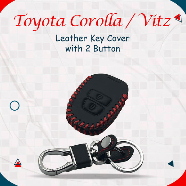 Toyota Corolla / Vitz  Leather Key Cover with 2 Buttons