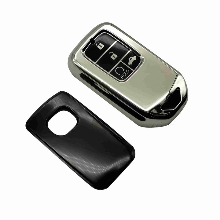 Honda Civic TPU Plastic Protection Key Cover 4 Buttons Chrome With Black