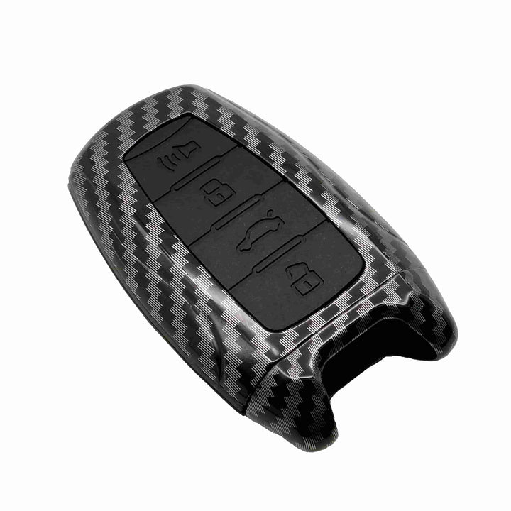 Haval Jolion / H6 Plastic Protection Key Cover Carbon Fiber With Black PVC 4 Buttons - Model 2021-2024