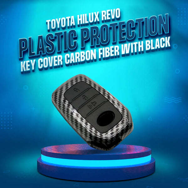 Toyota Hilux Revo/Rocco Plastic Protection Key Cover Carbon Fiber With Black PVC 3 Buttons