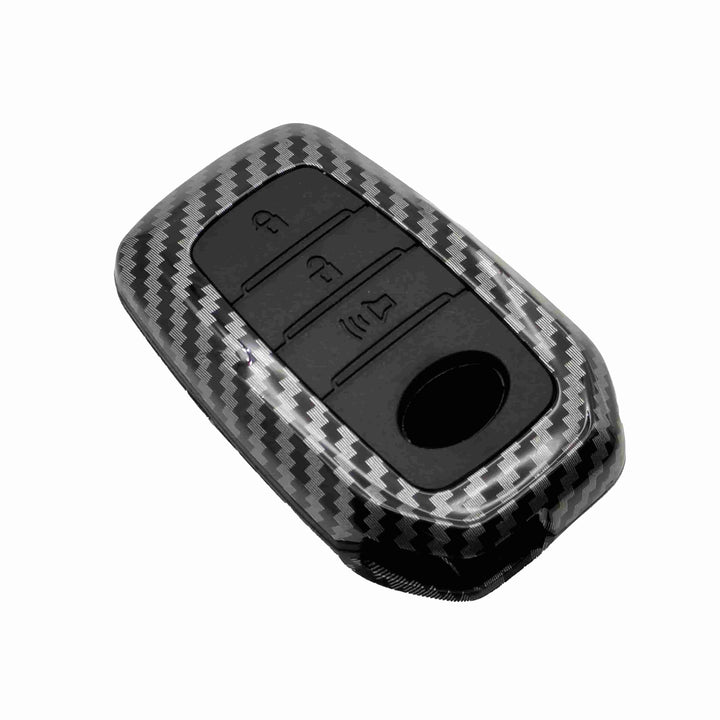 Toyota Hilux Revo/Rocco Plastic Protection Key Cover Carbon Fiber With Black PVC 3 Buttons