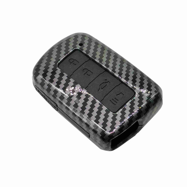 Toyota Corolla Grande Plastic Protection Key Cover Carbon Fiber With Black PVC 4 Buttons - Model 2017-2021