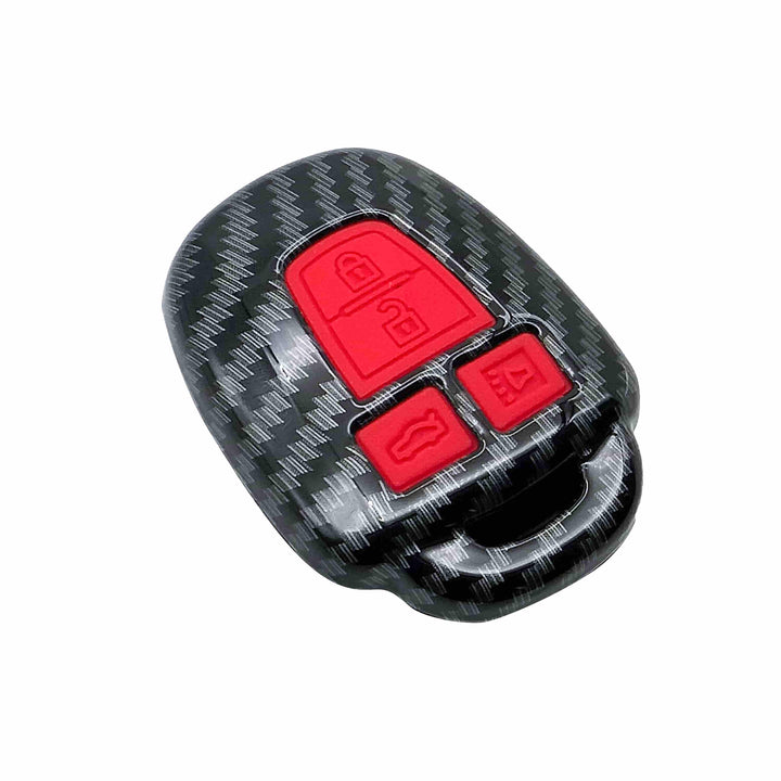 Toyota Corolla Plastic Protection Key Cover Carbon Fiber With Red PVC 4 Buttons  - Model 2014-2017