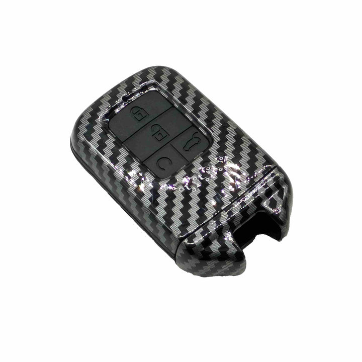 Honda Civic Plastic Protection Key Cover Carbon Fiber With Black PVC 4 Buttons - Model 2016-2021