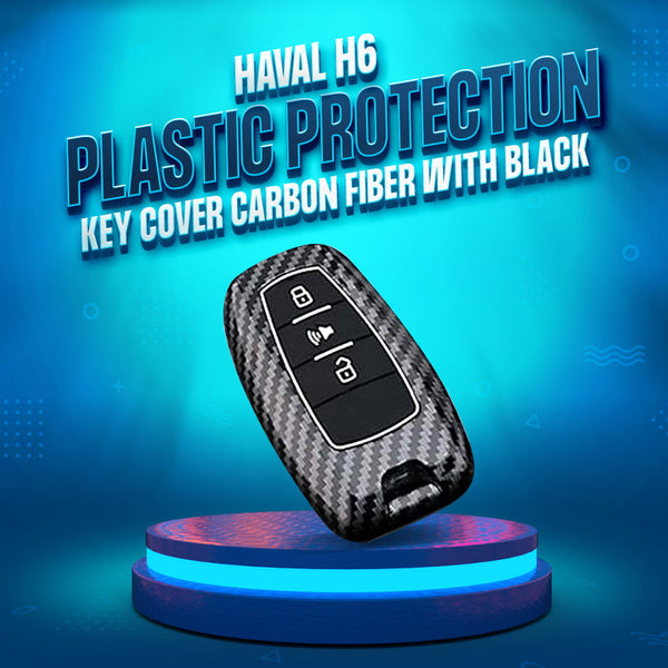 Haval H6 Plastic Protection Key Cover Carbon Fiber With Black PVC  - Model 2021-2024