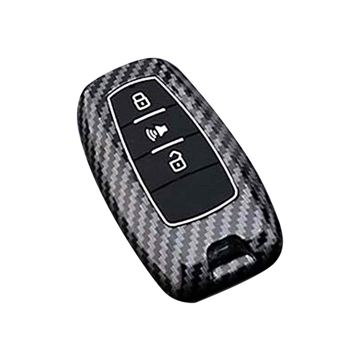 Haval H6 Plastic Protection Key Cover Carbon Fiber With Black PVC  - Model 2021-2024