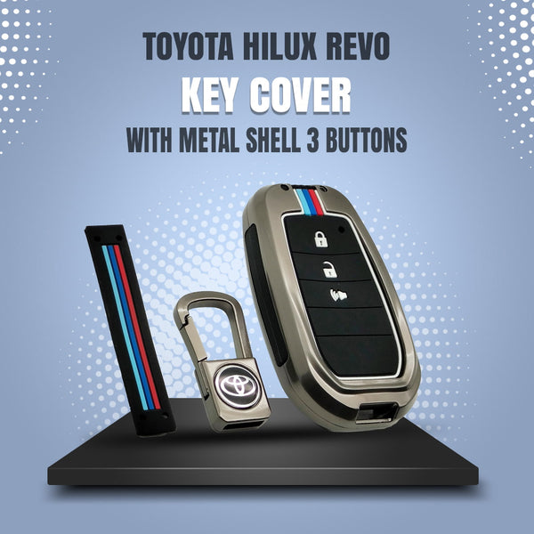 Toyota Hilux Revo/Rocco Key Cover With Metal Shell 3 Buttons