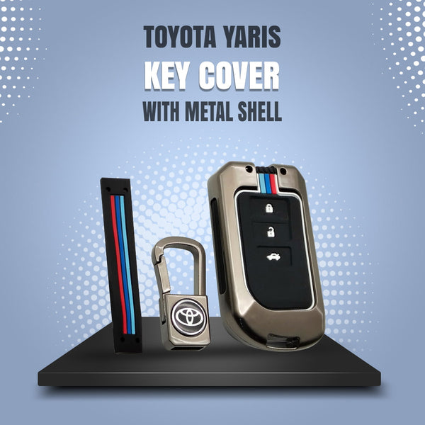 Toyota Yaris Key Cover With Metal Shell - Model 2020-2022