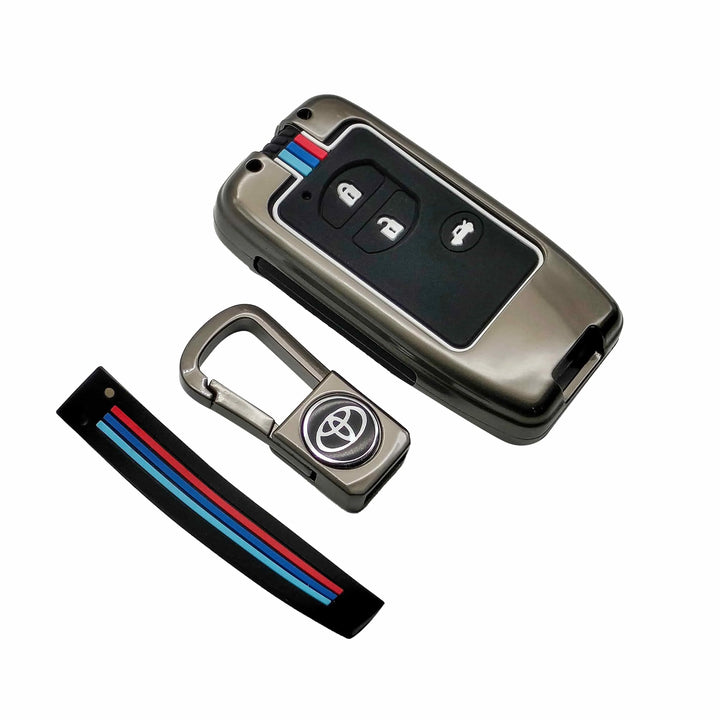 Toyota Prado Key Cover With Metal Shell 3 Buttons - Model 2009-2022