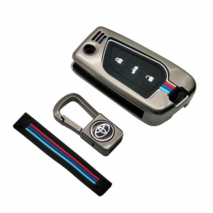 Toyota Corolla Key Cover With Metal Shell - Model 2014-2021