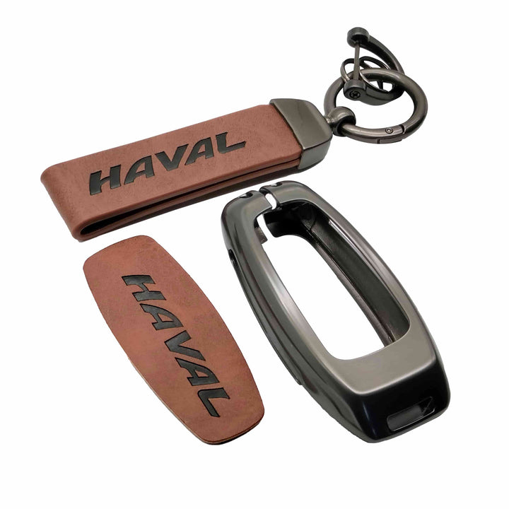 Haval H6 Key Shell With Luxury Brown Key Chain With Logo