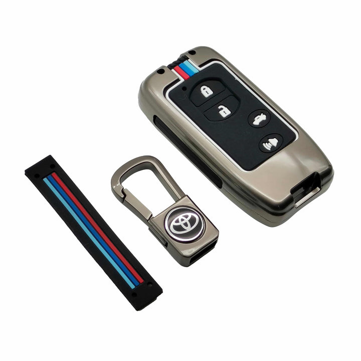 Toyota Prado Cruiser Key Cover With Metal Shell 4 Buttons - Model 2009-2021