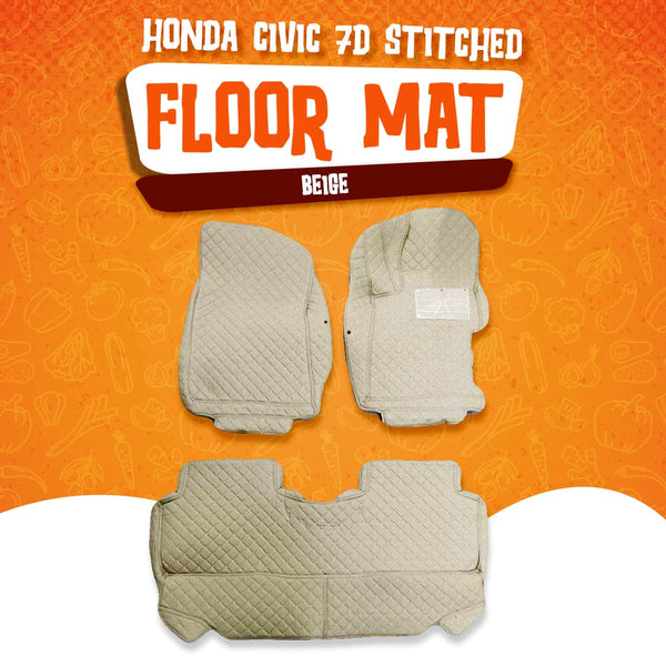 Honda Civic 7D Floor Mats - Beige - Model 2012-2016