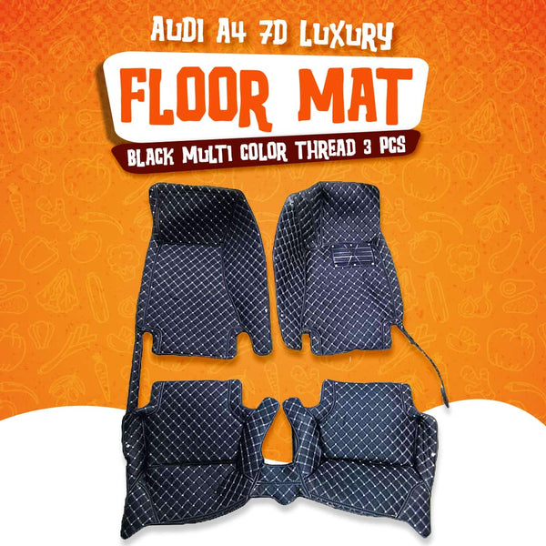 Audi A4 7D Luxury Floor Mats - Black - 3 Pcs Set