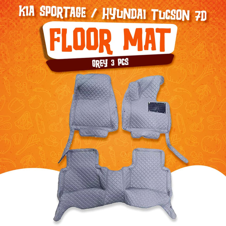 KIA Sportage / Hyundai Tucson 7D Floor Mats Grey 3 Pcs