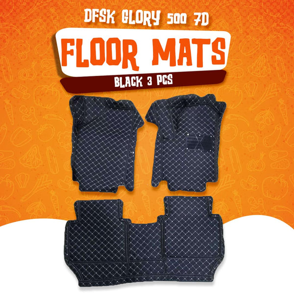 DFSK Glory 500 7D Floor Mats Black 3 Pcs - Model 2020-2024