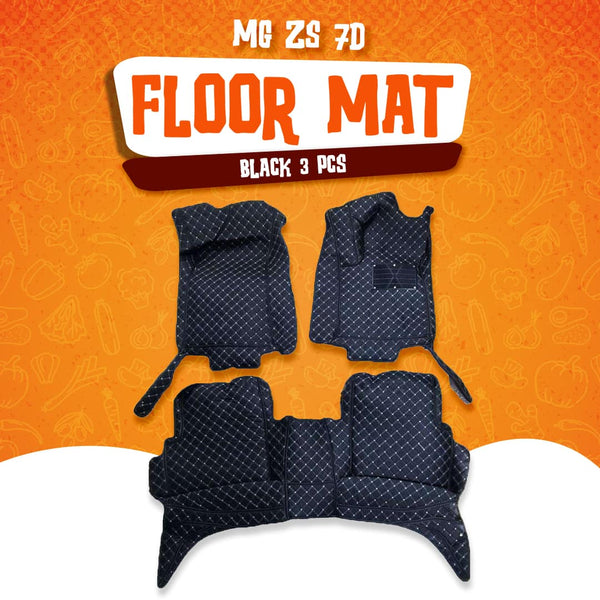 MG ZS 7D Floor Mats - Black - 3 Pcs Set - Model 2021-2025