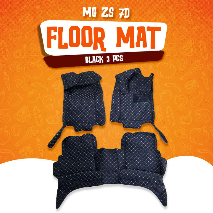 MG ZS 7D Floor Mats Black 3 Pcs - Model 2021-2022