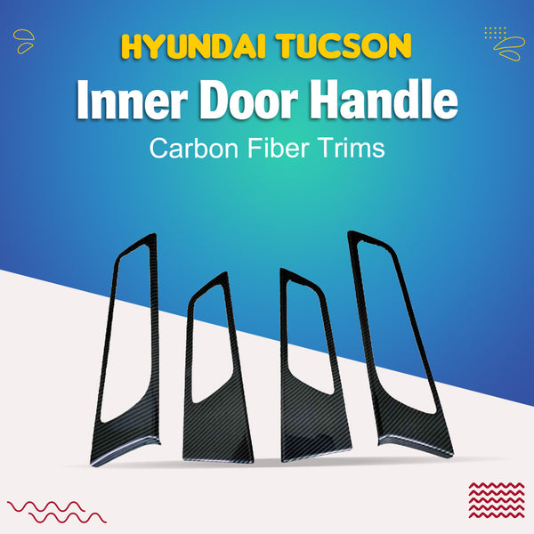 Hyundai Tucson Inner Door Handle Carbon Fiber Trims - Model 2020-2024
