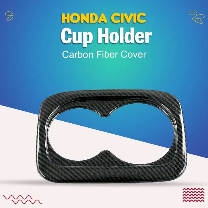 Honda Civic Cup Holder Carbon Fiber Cover - Model 2022-2024