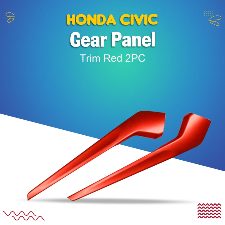Honda Civic Gear Panel Trim Red 2PC - Model 2022-2024