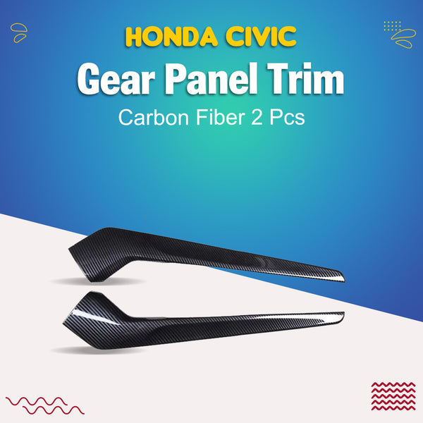 Honda Civic Gear Panel Trim Carbon Fiber 2 Pcs - Model 2022-2024