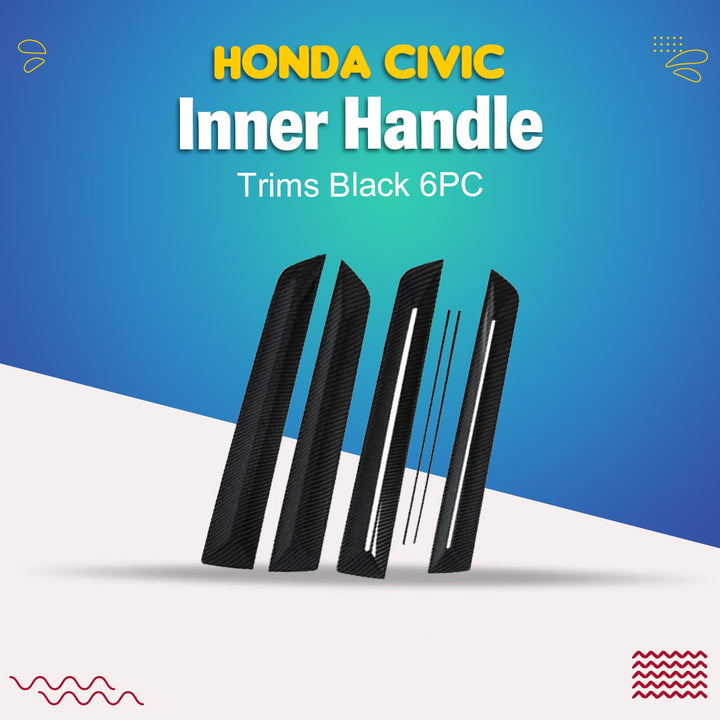 Honda Civic Inner Handle Trims Black 6PC - Model 2022-2024