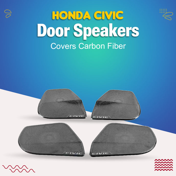Honda Civic Door Speakers Covers Carbon Fiber - Model 2022-2024