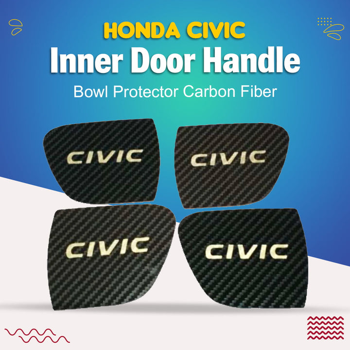 Honda Civic Inner Door Handle Bowl Protector Carbon Fiber - Model 2022-2024