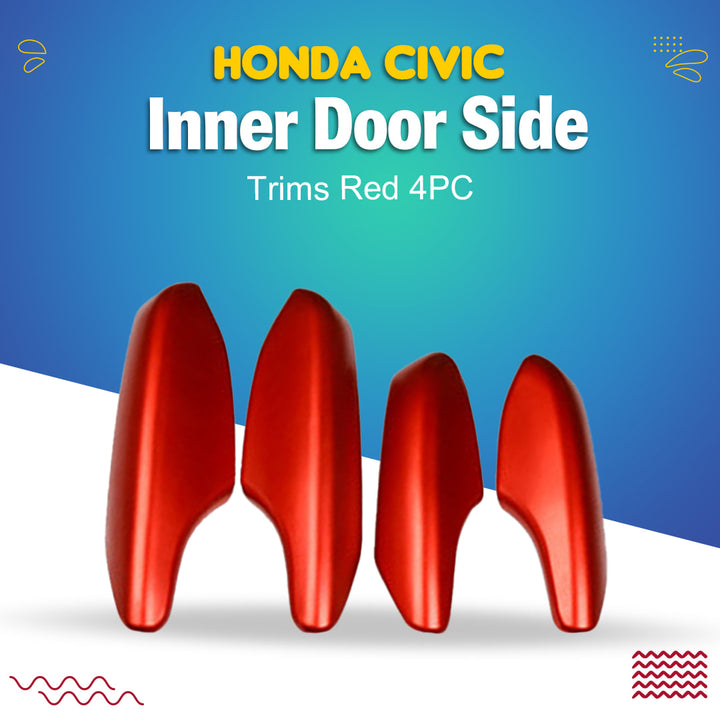 Honda Civic Inner Door Side Trims Red 4PC - Model 2022-2024