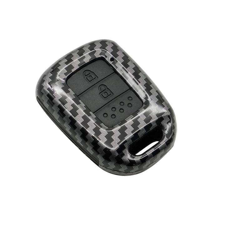 Honda BRV Plastic Protection Key Cover Carbon Fiber With Black PVC 2 Buttons - Model 2017-2022