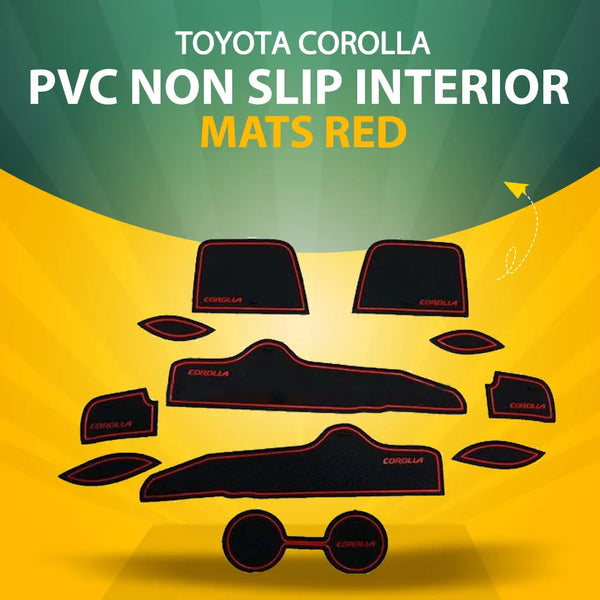 Toyota Corolla PVC Non Slip Interior Mats Red - Model 2008-2012