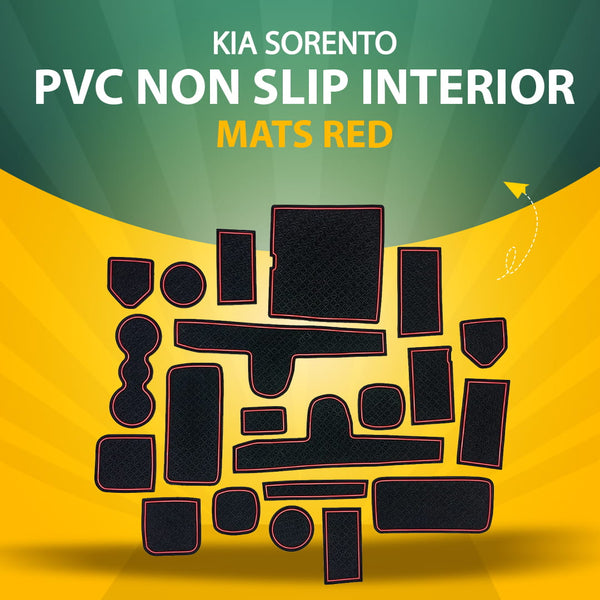 KIA Sorento PVC Non Slip Interior Mats Red - Model 2021-2024