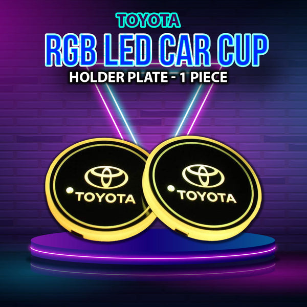 Toyota RGB LED Car Cup Holder Plate - 1 piece