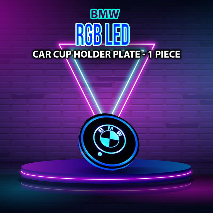 BMW RGB LED Car Cup Holder Plate - 1 Piece