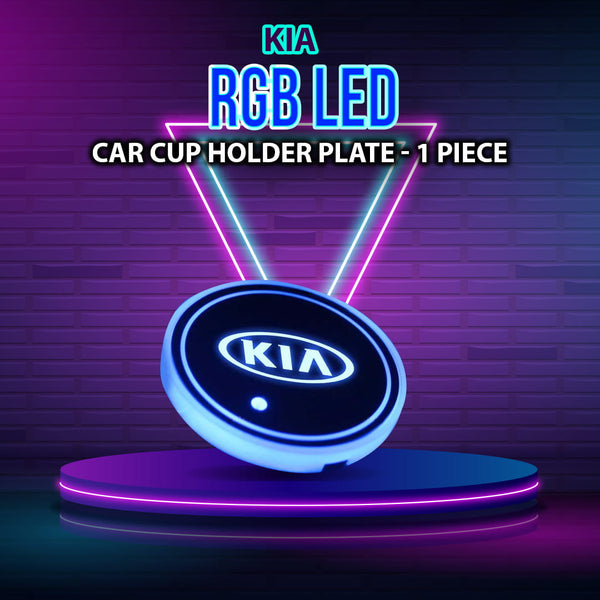 KIA RGB LED Car Cup Holder Plate - 1 Piece