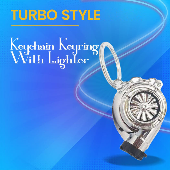 Turbo Style Keychain Keyring With Lighter