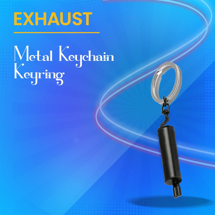 Exhaust Metal Keychain Keyring Black