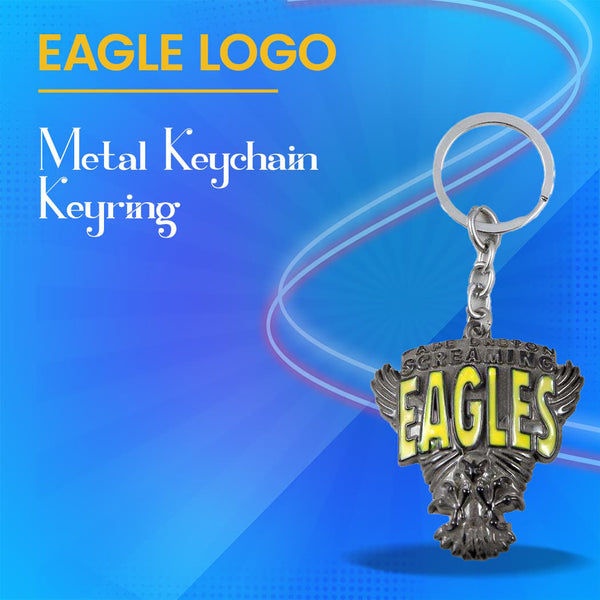 Eagles Metal Keychain Keyring - Black and Yellow