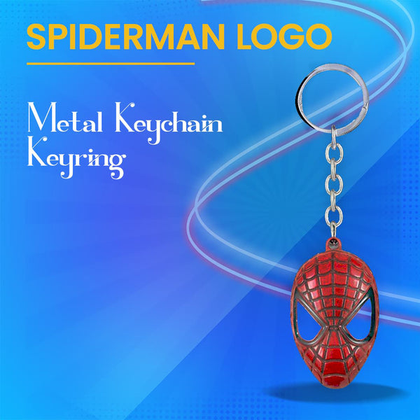 Spiderman Metal Keychain Keyring - Red