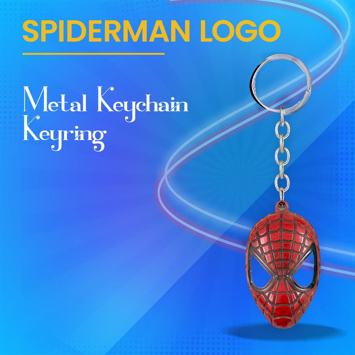 Spiderman Metal Keychain Keyring - Red