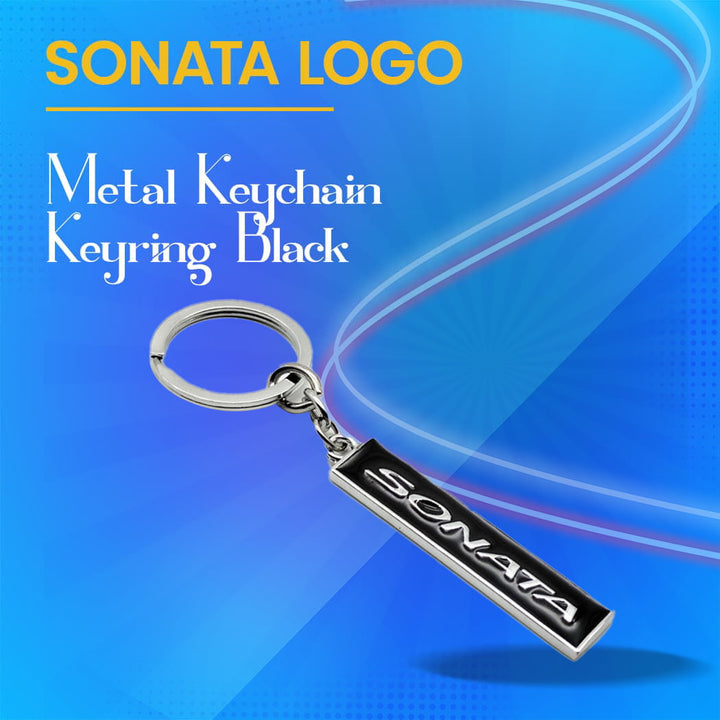 Sonata Metal Keychain Keyring - Black