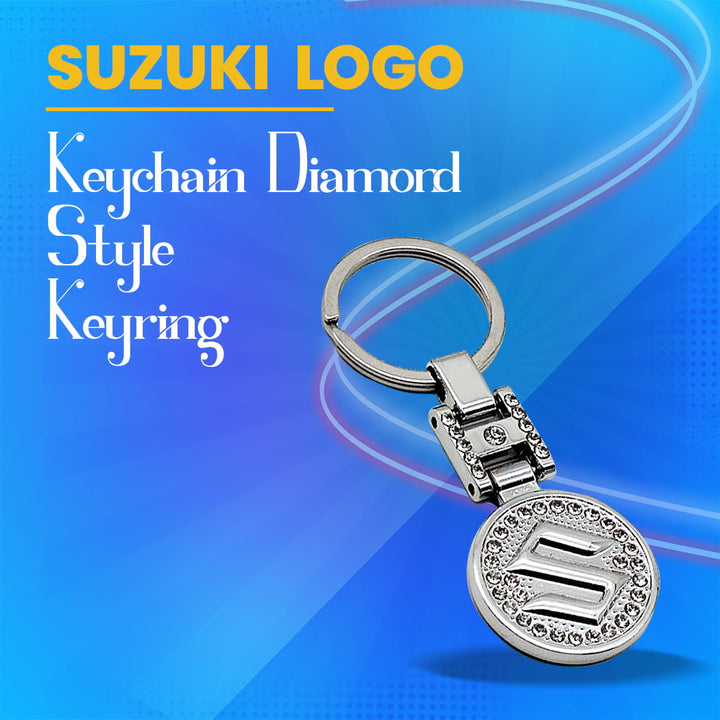 Suzuki Logo Keychain Diamond Style Keyring