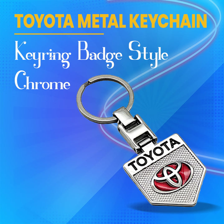 Toyota Metal Keychain Keyring Badge Style - Chrome