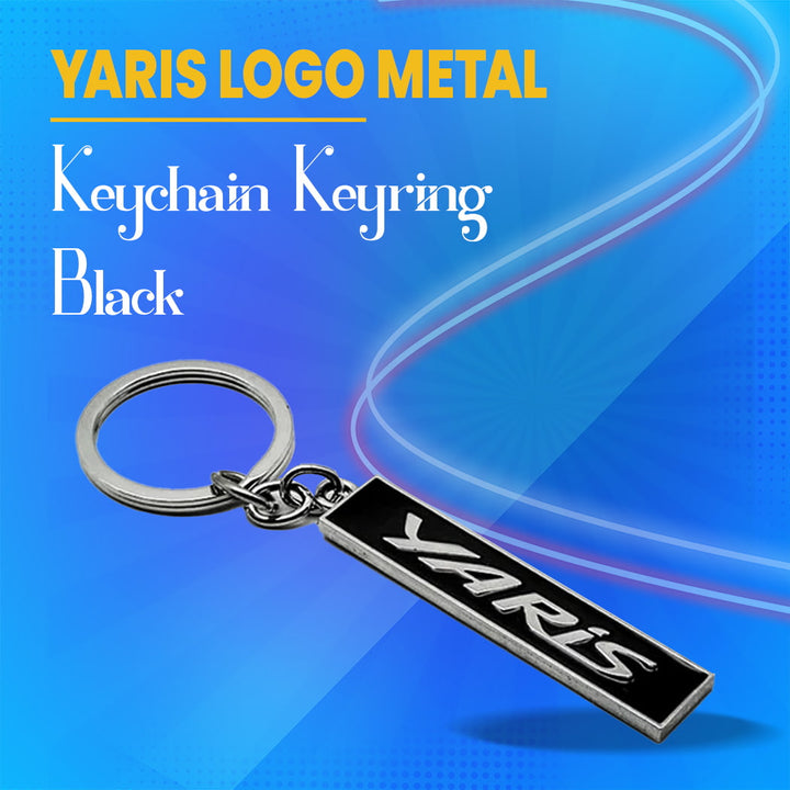 Yaris Logo Metal Keychain Keyring - Black