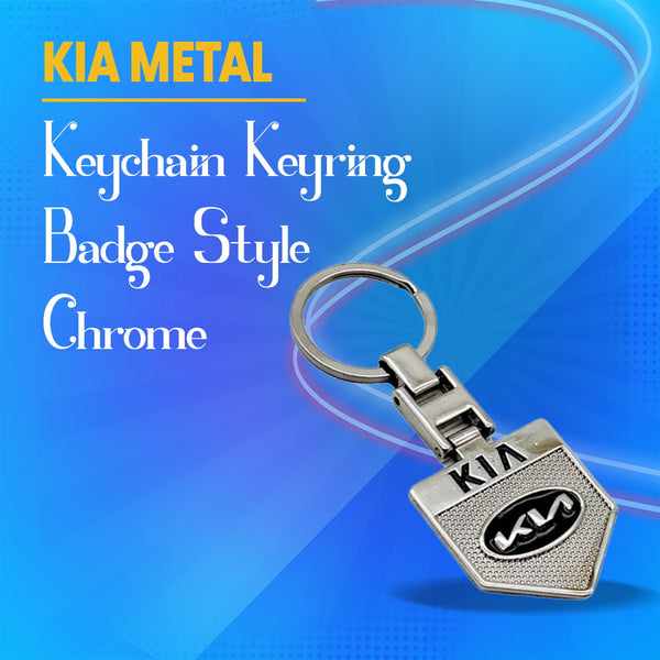 KIA Metal Keychain Keyring Badge Style - Chrome